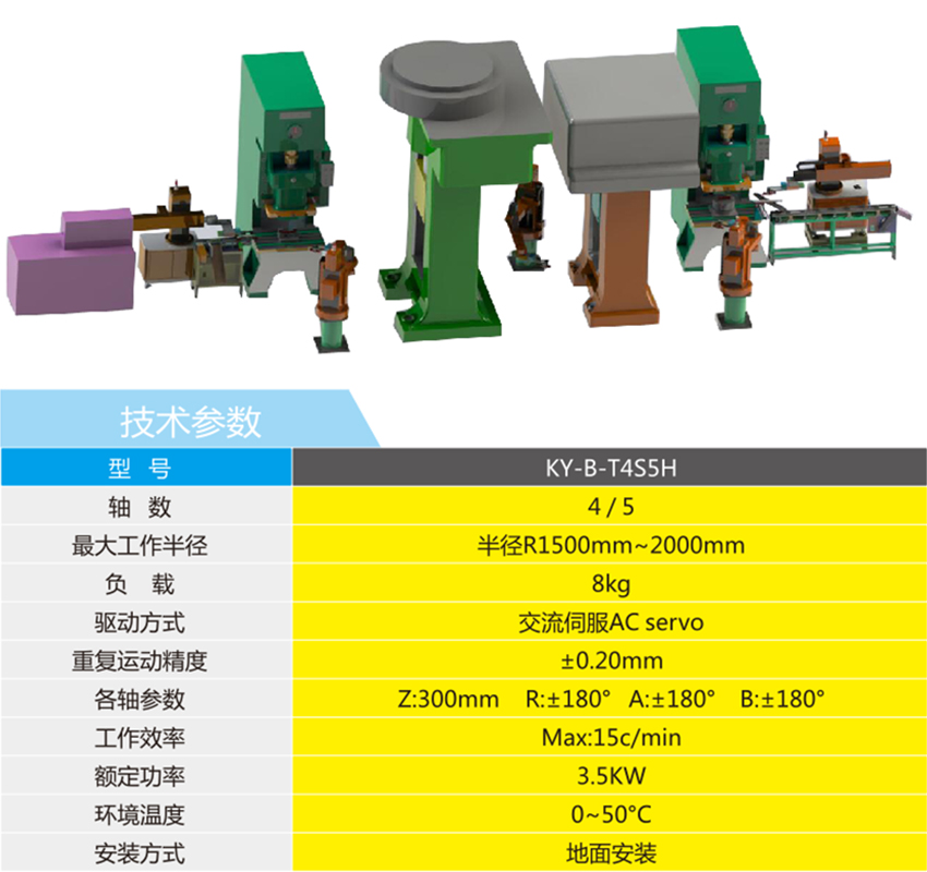 水平四軸鍛壓機器人技術參數(shù)